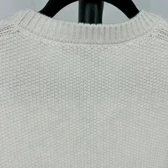 J. Crew Women's Cable Knit Crewneck Sweater with Crystals White Size Large - Picture 6 of 11